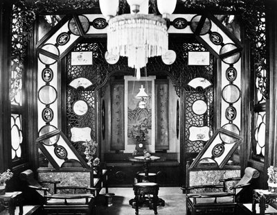 Interior of a Flower Boat, Canton by European Photographer